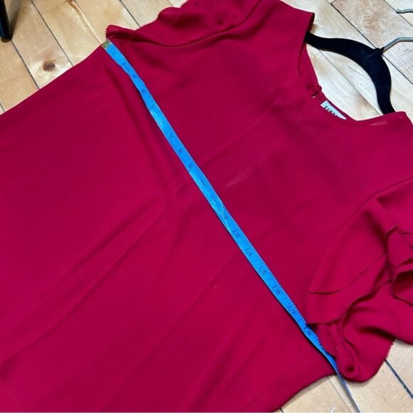 Aritzia Sunday Best Sz L OHara Red Ruffle Blouse - Picture 6 of 8